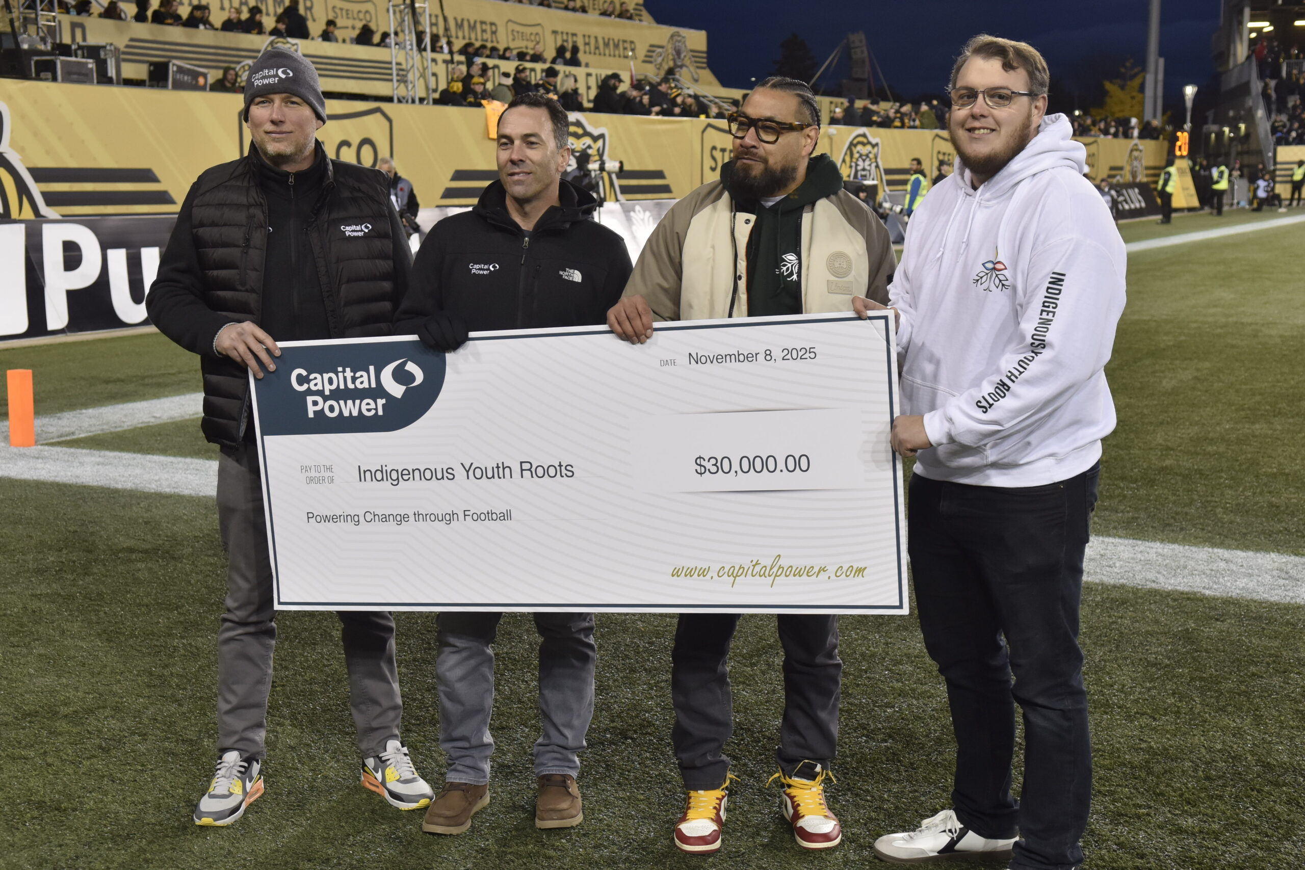 Capital Power presents cheque to Indigenous Youth Roots