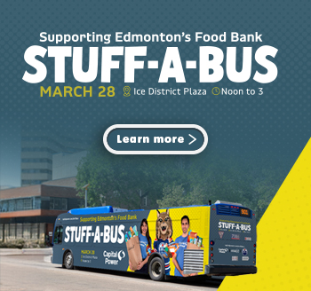 Learn more about Supporting Edmonton's food bank - Stuff a bus March 28, 2026 